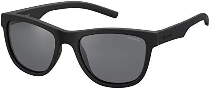 Polaroid Kids' PLD 8018/S Y2 YYV 47 Sunglasses, Black Rubber/Grey Pz