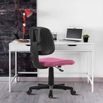 ALBA Armless Study Chair, Trendy Office Desk Chair, Breathable Mesh Computer Task Chair for Home Office with Lumbar Support Adjustable Height for Adults and Children, BIFMA Standard (Pink)