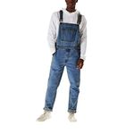 Mens Loose Fit Denim Work Bib Men Cargo Adjustable Overalls Dungarees Baggy Chic Rompers with Multiple Pockets Jeans Mens Denim Dungarees Relaxed Fit