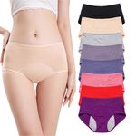 8Pcs Leak Proof Panties for Women Over 60, Leakproof Ladies Underwear, Washable Incontinence Underwear Comfort (8PCS,Medium)