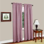 Woven Trends Farmhouse Curtains, Buffalo Plaid Drapes, Classic Country Plaid Gingham Checkered Design, Farmhouse Decor, Window Curtain Treatments 42" x 84" Single Panel, Burgundy