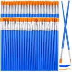 126 Pcs Small Paint Brushes Bulk, Paint Brushes with Flat and Round Pointed Paint Brushes Set, Craft Brushes for Classroom Acrylic Oil Watercolor Canvas Face Painting