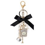 DOUBFIVSY Women Keychain Crystal Rhinestone Key Ring for Girls Car Keyring, Perfume Bottle, One Size