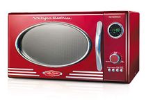 Nostalgia RMO4RR Retro 0.9 Cubic Foot 800 Watt Countertop Microwave Oven, Red