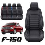 YIERTAI for Ford F-150 Seat Covers Custom Fit 2009-2025 F150 2017-2025 F250 F350 F450 Crew Cab XL XLT Limited Raptor Lariat King Ranch Platinum Truck(2 PCS Front/Black)