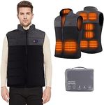 2023 Upgraded Heated Vest for Men Women, Mens Double Switch Heated Vest with 9 Heating Zones, Black Grey, X-Large