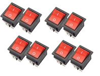 KAMCON? KCD4 DPST ON-Off 4 Pin Rocker Boat Switch Indicator 16A/20A AC 250V/125V for Car Motorcycle Electrical DIY (Red, 8)