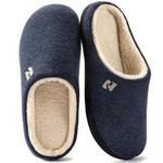 RockDove Men's Sherpa Lined Memory Foam Clog Slipper, Size 10/11 UK Men, Navy Blue