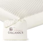 Whisper Organics, 100% Organic Cotton Mattress Protector - Breathable Cooling Quilted Fitted Mattress Pad Cover, GOTS Certified - Ivory Color, 17" Deep Pocket (Queen Bed Size)