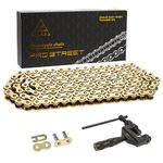 HILAKE 420 Motorcycle Chain 132 Links Non O-Ring with Connecting Master Link and Chain Breaker Heavy Duty Drive Chain for Motorcycle Bicycle Go Kart Mini Trail Bike