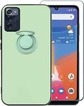 Ranyi Tough Mobile Phone Case with Screen Protector for Consumer Cellular ZMAX 5G, ZMAX 5G / ZTE Z7540 Case, Solid TPU Case with 360 Rotating Ring Holder Kickstand Silicone Case -Mint