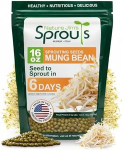 Nature Jims Mung Bean Sprout Seeds – 16 Oz Sprouting Seeds – Premium Mung Bean Seeds – NON GMO- Resealable Bag for Longer Freshness – Rich in Vitamins, Minerals, Fiber