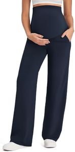 G4Free Pregnancy Outfits Maternity Dress Pants for Work,Dark Navy,XL,Tall
