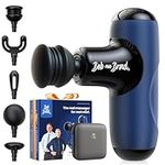 Mini Massage Gun, Bob and Brad Q2 Pocket-Sized Deep Tissue Massager Gun, Portable Percussion Muscle Massager Gun, Ultra Small & Quiet Muscle Massage Gun with Carry Case for On The Go Usage, Blue