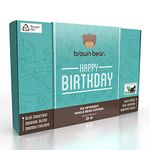 Happy Birthday Coffee Beans Gift Box Set for Coffee Lovers - 6 Blends in 1 Pack - Light Medium Dark Roast - For Him & Her - Brown Bear - All Coffee Machines - Strength 3 4 5 – Men Women