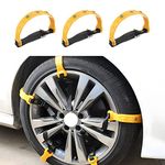 Snow Chains 10 Pcs Tire Chains Anti Slip Car Adjustable Universal Emergency Thickening Anti Skid Upgraded, Winter Driving Security Chains, Traction Ice Mud Chains for Tire Width 7.2-11.6" (Yellow)