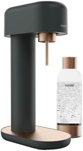 Mysoda: Stilvoller Ruby 2 Wassersprudler aus robustem Aluminium (ohne CO2-Zylinder) mit hochwertiger 1-Liter-Wasserflasche in Premiumdesign - Schwarz-Kupfer