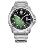 Citizen Eco-Drive Marvel Quartz Men's Watch, Stainless Steel, Hulk Smash, Silver-Tone (Model: AW1351-56W)