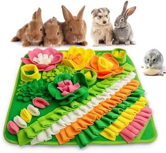 Adpartner Pet Snuffle Mat, 20"x20" Rabbit Foraging Mat Interactive Snuffle Feeding Toy for Rabbits Cats Small Pets, Washable Polar Fleece Pet Feed Game Bunny Toys to Stimulate Natural Foraging Skill