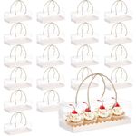 Okllen 20 Pack Clear Roll Cake Boxes with Portable Handles, 27.5CM Lx11CMx9.5CM H Rectangle Bakery Cake Boxes, Pumpkin Swiss Roll Containers for Birthday Wedding