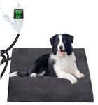 Emwel Pet Heating Pad 45 * 45cm Adjustable Timer & Adjustable Temperature,Waterproof Safe Heated Pet mat for Dog Cat