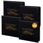 Andalus Auto Registration & Insurance Card Holder Pack of 4, Waterproof Essential Car Registration Holder with Hook & Loop Closure, Perfect for Every Vehicles Glove Boxes (Black - 5.1" X 4.6")