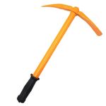 OUTO Mattock Hoe Forged Weeding Garden Pick Axe Heavy-Duty Steel Cultivator Transplanter for Digging and Home Use with Rubberised Handle Grip (Yellow, Pack of 1)