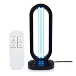 38W Uv Ozone Germicidal Light, Remote Control Disinfection Sterilization Deodorization Table Lamp, 3-Speed Timing, for Home/Car/Pet Cleans Air Uvc Light (Black)