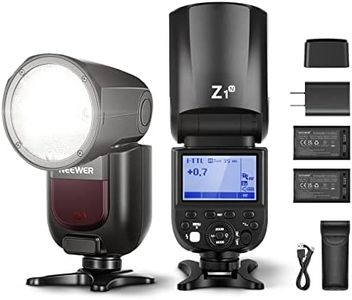 NEEWER Z1-N TTL Round Head Speedlite Flash Kit for Nikon Camera, 76Ws 2.4G 1/8000s HSS Speedlight with Modeling Lamp, Two 2600mAh Lithium Battery and USB Charger, 480 Full Power Shots, 1.5s Recycling