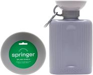 Springer Grey Growler Water Bottle (44oz) and Grey Splash Shield Bundle