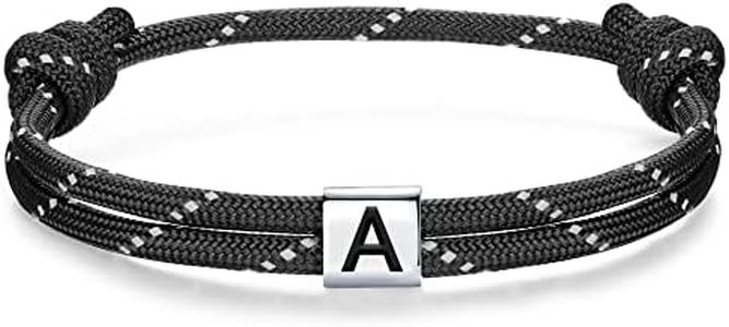 J.Endéar Bracciale Nautico con Iniziali Lettera A Argento 925 Charm per Donna Uomo Amicizia Regalo Partner