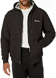 Champion Men's Powerblend Zip-up Hoodie, Navy Small Script, X-Large