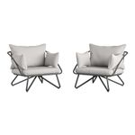 Novogratz Teddi Outdoor Lounge Chairs, 2-piece, Charcoal