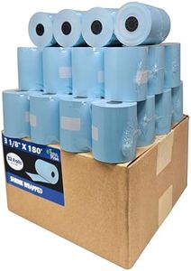 (32 Rolls) 3 1/8 x 180 Blue Thermal Paper Receipt Rolls (60 GSM Paper Thickness) fits all Clover POS Cash Register Printers, Blue Thermal Paper from BuyRegisterRolls