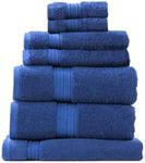 7pc Renee Taylor Brentwood Bath/Hand Towel Set 650 GSM Low Twist Cotton Royal