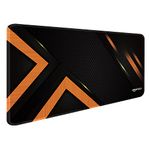 Amazon Basics Extended Gaming Mouse Pad Desk Mat for Computer Laptop| Stitched Embroidery Edges| Non-Slip Rubber Base | Keyboard Mouse Pad for Office & Home (785mm x 300mm x 2mm) - Orange Strips