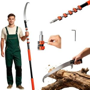 AgiiMan 30FT Reach Pole Saws for Tree Trimming, Pole Saws with 5-24FT Telescoping Extension Pole Pruning Pole Saw with 24" Blade Manual Pole Saw for Tree Pruning Forestry Yard Garden, and Patio