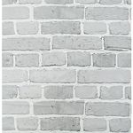 Arthome 43.5cmx610cm Gray Stone Brick Self Adhesive Wallpaper,Peel and Stick Contact Paper Sticky Back Plastic Roll,Waterproof PVC Vinyl Wrap Film for Kitchen Fireplace Backsplash Wall Covering