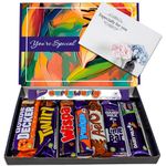 Chocolate Gift Box - 8 Full Sized Bars - Perfect Letterbox Gift Hamper - Mix Of Chocolate Bars For Kids - Him and Her (Flourish All Occasions)