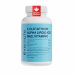 ALL-IN-ONE L-Glutathione 700 mg (Reduced) with NAC 400 mg, Alpha-Lipoic Acid 200 mg & Vitamin C (Per Serving: 2 Capsules) – Advanced Skin Brightening, Antioxidant & Immune Support Supplement – Made in Canada