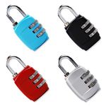 4 Pieces Luggage Locks Combination Padlocks 3 Digit Combination Padlock Codes with Alloy Body for Gym Lockers Travel Bag Suit Case Fence gate Shed Garage Bike Locks (4 pcs)