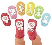 Anole Newborn & Infant Baby Socks - 6 Pairs - Ankle Girls Boys with Soft Cotton Cushion (Color Splash, 3-6 Months)