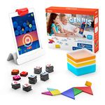 Osmo - Genius Starter Kit for iPad - 5 interactive educational games - age 6-10 years - mathematics, spelling, art, creativity and physics - MINT toy (Osmo base for iPad included), German Version