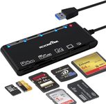 Rocketek Card Reader USB 3.0, 7 in 1 Memory Card Reader, USB 3.0 (5Gbps) High Speed CF/SD/TF/XD/MS/Micro SD Card Solt All in one Card Reader for Windows XP/Vista/Mac OS/Linux,etc