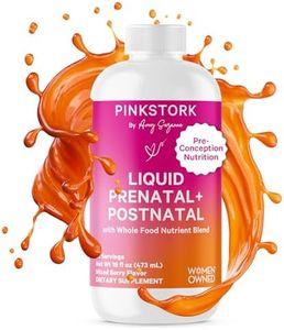 Pink Stork Liquid Prenatal Vitamins: Organic Whole Food Blend, Folate, Iron, Zinc, Vitamin C, Elderberry, & Biotin, Better Absorption Than Pills or Capsules, Women-Owned, 32 Servings