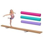 8 ft Folding Balance Beam -RUN.SE RUN.SE Gymnastics Floor Beam, Extra Firm with Suede Cover and Anti Slip Bottom with Carry Bag for Kids, Beginners and Professional Gymnasts (Brown)