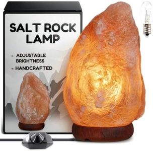 Himalayan Salt Rock Lamp with Dimmer – Hand-Carved Himalayan Salt Lamp Night Light 5.5–7" with Adjustable Warm Glow for Sleep & Relaxation