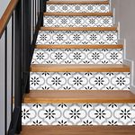 Funlife 13Pcs Stair Riser Decals Self-Adhesive Staircase Steps Stickers Stairway Wallpaper for Home Office Decor, White Lantern Pattern