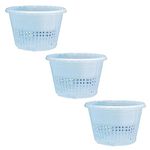SHOPMEFAST Garden Plastic Hydroponics Orchid Pots, Plastic Plant Containers Set (8.75 inches, Natural) (Clear - Set of 3)
