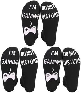 EUPSIIU 3 Pares Calcetines Para Juegos Calcetines Tobilleros, Do Not Disturb, I'm Gaming Calcetines de Algodón Estampados, Calcetines De Algodón Novedosos, Para Mujeres Y Hombres